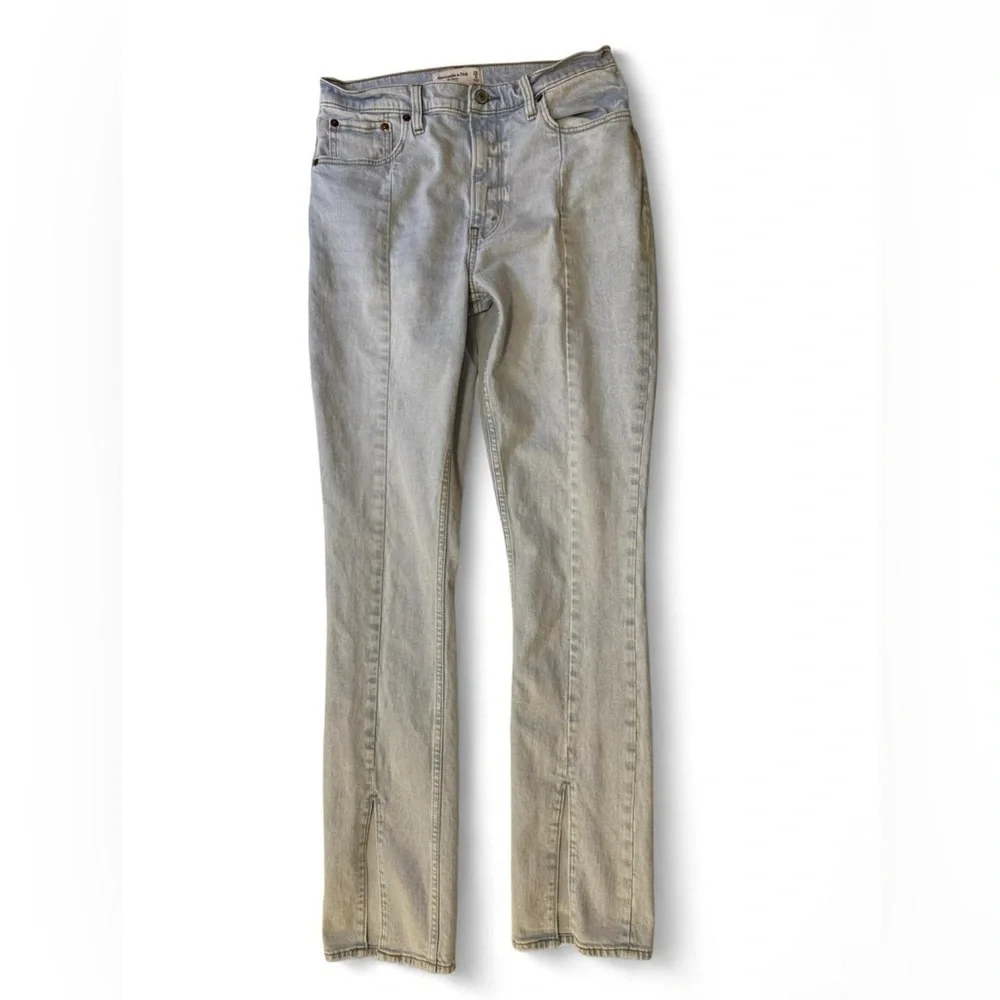 Abercrombie High Rise Skinny Seam Front Split Hem Jeans 29 8L